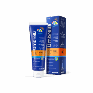 Umbrella Kids Muy Resistente al Agua SPF 50. Diseñado para los niños, dermatológicamente probado e hipoalergénico de amplio espectro.